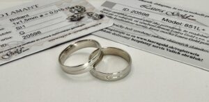 Zlaté obrúčky certifikát - briliant