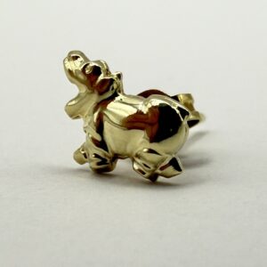 Zlatá náušnica 1 ks hrošík