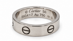 Cartier LOVE – zlatý prsteň z bieleho zlata 750/1000